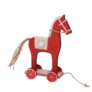 Cheval en bois rouge cm13x7h23