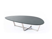 Table basse en mdf gris foncé et base en métal 140x80x32h cm