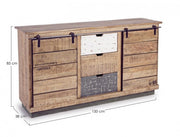 Buffet 2 portes 3 tiroirs Tudor en bois mélaminé