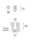 CALP.D.3.8 - 2,5W LED * Ligne d'acier du hangar 4000K