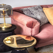 Ensemble combiné table basse-pouf moderne gris foncé Annika