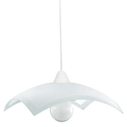 Suspension 40x40 avec cadre blanc et verre plat, 1xE27.