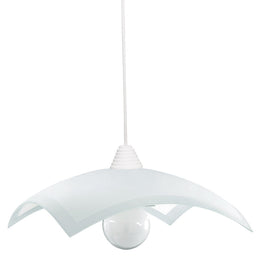 Suspension 40x40 avec cadre blanc et verre plat, 1xE27.