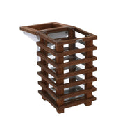 Lanterne rectangulaire en bois marron 15,5x15h35 cm