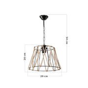 Suspension Evren ASZ0881 métal noir et corde