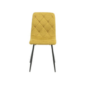Chaise rembourrée jaune avec coutures en losange L 43 x P 45 x H 91 cm