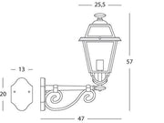 Lampe d'extérieur en aluminium moulé avec diffuseurs en verre transparent graphite