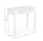 Console classique en bois 2 tiroirs Charlene blanc