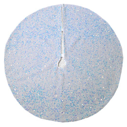 Couverture de base d'arbre en tissu avec paillettes argentées cm ø90