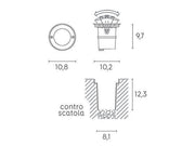 Calp.Bascular 6W LED 4000K Bascu Steel Line