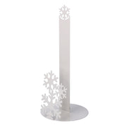 Porte-serviettes rond en métal flocon de neige blanc cm ø15h33