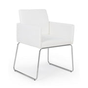 Chaise avec accoudoirs en simili cuir Blanc SIXTY 60x54x h80,5 cm