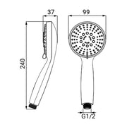 Douchette série Colors avec poignée antidérapante et 4 types de jets