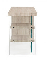 Bureau Bilbao en bois et verre trempé 120x50x76h cm