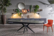 Table extensible gris vintage - Matt Black 90 cm x 160-240 cm cm H. 76 cm