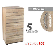 Camiseur de chambre 5 tiroirs Oak Como Como CM 50 x 40 x 101 h