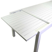 Table en aluminium extensible Jardin blanc CM 90 x 210-280 x H 73