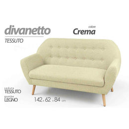 Sof de design de style moderne crème à la crème à la mode 142 x 64 x 84 h