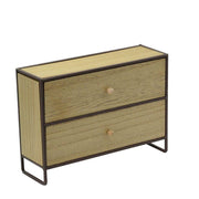 Meuble de rangement en métal et bois brun rouille 2 tiroirs cm29x10h21