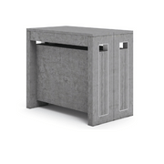 Console transformateur extensible avec six extensions de couleur de ciment H77x90x49cm