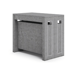Console transformateur extensible avec six extensions de couleur de ciment H77x90x49cm