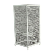 Grand bougeoir en métal blanc cm14x14h31