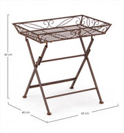 Table basse rustique en métal rectangulaire marron Melanie