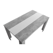 Table à manger couleur béton avec insert réversible noir ou blanc 138x80xh.74 cm