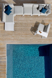 Fauteuil d'angle de jardin blanc Marinel