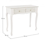 Console en MDF avec deux tiroirs Bianca CLORINNE 90x40x h78 cm