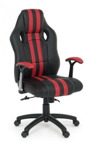 Fauteuil de bureau avec accoudoirs Spider en similicuir rouge
