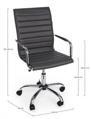Fauteuil de bureau avec accoudoirs Perth gris foncé en éco-cuir