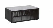 Table basse d'extérieur noire Kloe avec plateau en verre