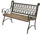 Banc bordelais en fer d'extérieur marron