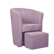 Fauteuil en tissu avec pouf amovible DJERBA Rose Antique 63,5x 62,5x h76 cm