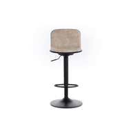 Tabouret en microfibre beige avec structure en métal 39x45x86/102h cm