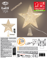 Embout étoile métal champagne Ø25xH30cm