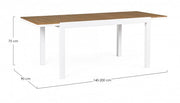 Table extensible 140-200x90 blanche en aluminium