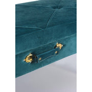 Banc en velours avec rangement POLINA Bleu 80x34x h42 cm