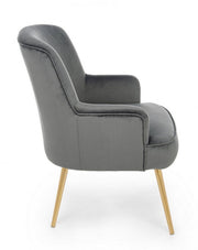 Fauteuil Clelia gris effet velours doré