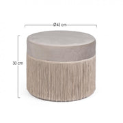 Pouf Leilani effet velours gris clair D45 cm