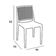 Chaise Bars en Polypropylène Vert Olive Résistant aux UV et à l'Humidité L46 x P56 x H82