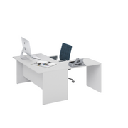 Bureau d'angle réversible réversible White H74X160X160CM