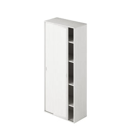 Armoire avec portes coulissantes et étagères Blanc H212x90x43cm