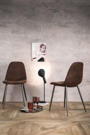 Lot de 4 chaises en similicuir 44cm x 50cm H. 84cm