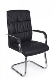 Fauteuil de bureau Sydney avec accoudoirs en similicuir noir