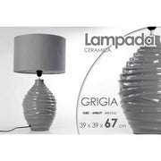 Lampe de table gris moderne Lumen en céramique 39 x 39 x 67 h cm
