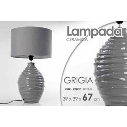 Lampe de table gris moderne Lumen en céramique 39 x 39 x 67 h cm
