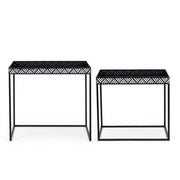 Set de 2 tables basses en métal noir Inky