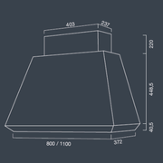 Hotte aspirante DIAMANTE en inox bruni 110 cm